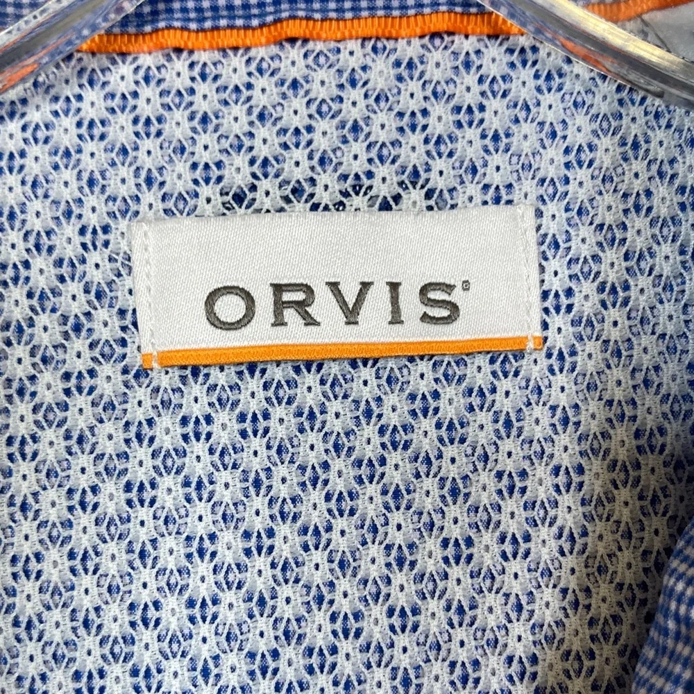 Orvis River Guide 2.0 Short-Sleeved Shirt in Ocean Blue Gingham/check Pattern L - Picture 2 of 12
